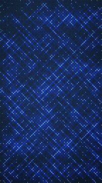 Ulam Prime Spiral Lattice of Glowing Dots Revealing Diagonal Prime Bands Seamless Loop Background in cool navy tones vertical 9:16
