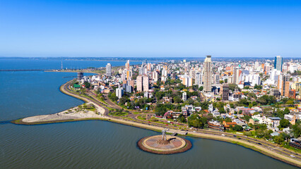 Naklejka premium Encarnacion Costanera and Beach Area Beside the Parana River