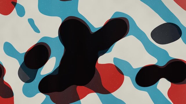 Risograph Screenprint Misregistration Seamless Loop, Flat Spot Color Overprint on Paper in rich newsprint tones