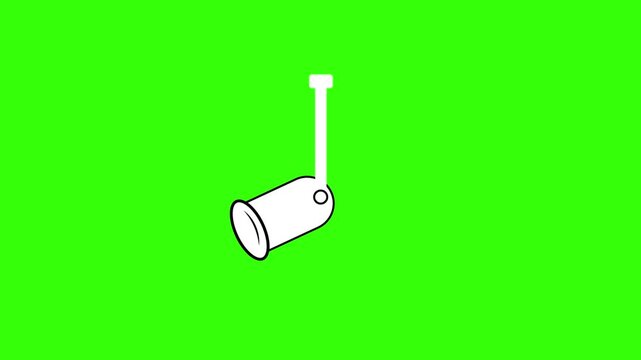 Minimalist CCTV Camera Icon Animation on Green Background