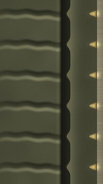 Rubber Detachment Folds Crossing A Contact Patch In Plan And Cross Section Seamless Loop in calm olive tones vertical 9:16