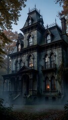 Obraz premium Gothic Victorian Vampire Mansion at Twilight gothic house Interior