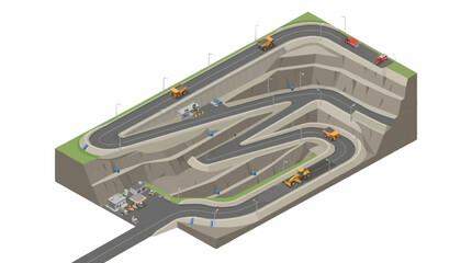 Fototapeta premium Isometric View of a Modern Race Track Layout.