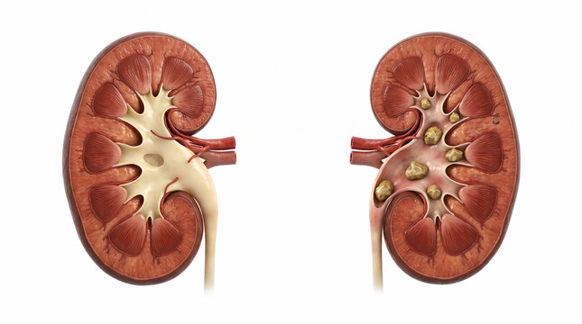 Healthy Human Kidney Compared with Nephrolithiasis and Multiple Kidney Stones