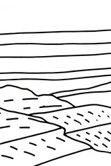 Fototapeta premium Minimalist Landscape Drawing