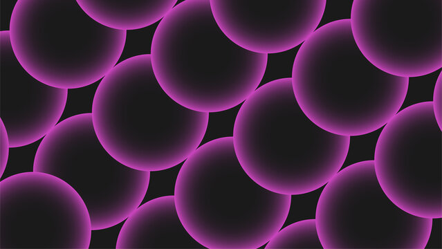 Black and Purple Overlapping Circle Abstract Background with Soft Neon Glow, Bold Modern Design