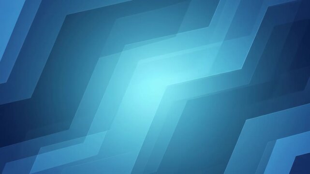 Modern blue and cyan gradient background featuring abstract polygonal shapes and soft geometric light planes. Ideal for corporate business presentations, technology video overlays, clean motion graphi
