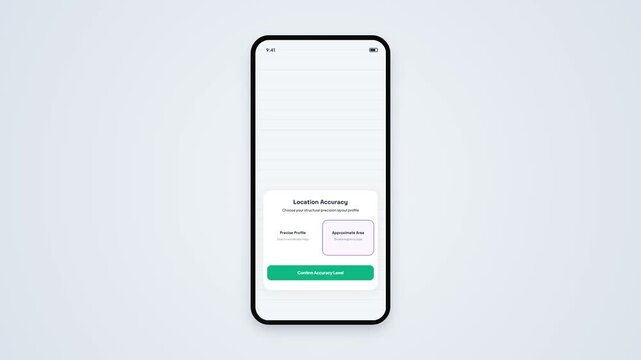 Location Accuracy Profile Selection Popup Screen Minimalist Smartphone User Interface UI UX Animation