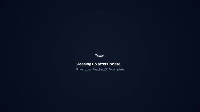 Dark Mode System Software Update Cleaning Up Screen Progress Loading Animated Graphic