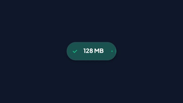 File Download Progress Bar Loading Status Indicator UI Animation Dark Mode Background