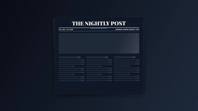 Dark Mode Newspaper Graphic Layout Dark Background Concept Design