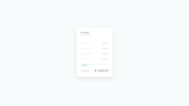 Invoice Payment Paid Confirmation Animation Sketch Style Document