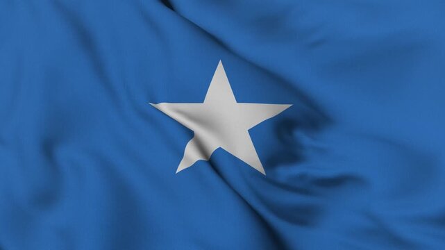 4K animation of the Somali national flag waving in the wind