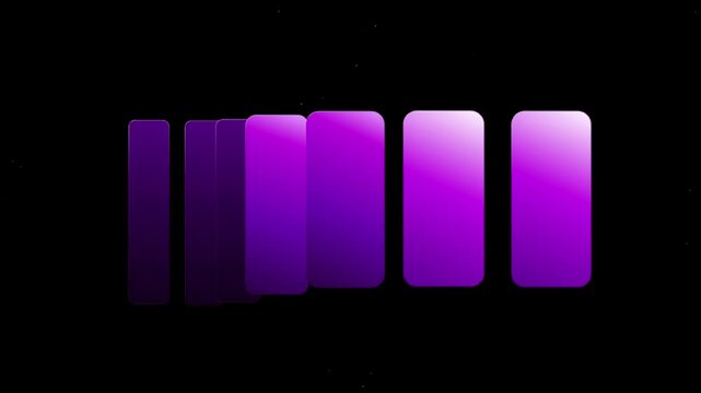 Abstract digital background with a series of overlapping vertical purple rectangles with a gradient effect