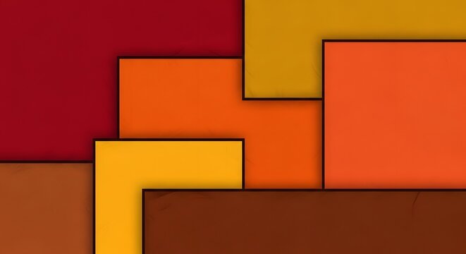 Abstract geometric background with layered rectangles in warm autumn color palette