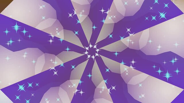 Abstract Purple And White Radial Pattern With Sparkling Stars For Dynamic Digital Backgrounds