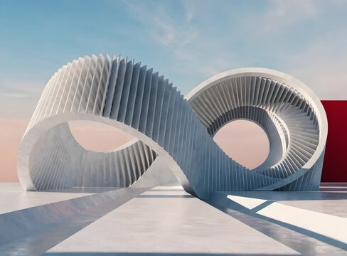 Infinity loop white parametric monument.