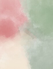 Fototapeta premium Soft Watercolor Background Combines Sage Green and Red