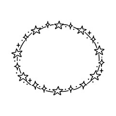 Obraz premium PNG Starry circular decorative frame