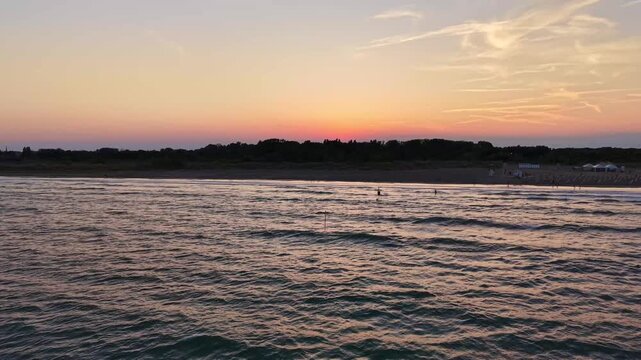 Punta Sabbioni beach at Sunset on the Adriatic Coast in Italy