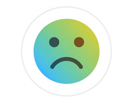 Gradient sad face icon for user experience dissatisfaction.