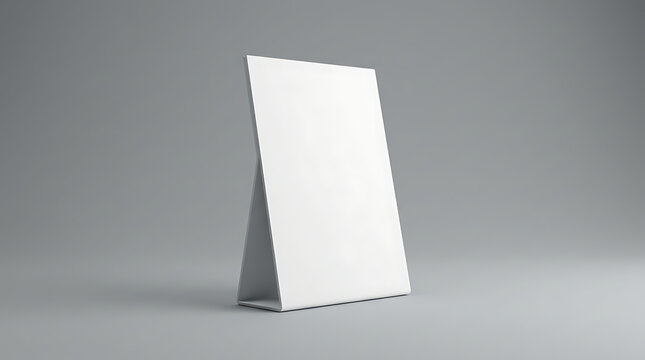 Blank White Display Stand for Retail Promotions and Information with a Clean, Minimalist Design on a Neutral Background