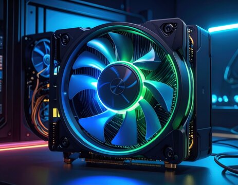PC case fan with bright RGB LED lighting effects