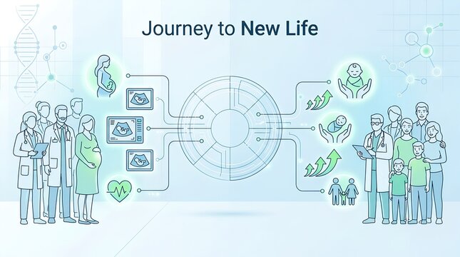 New born Baby journey to new life.