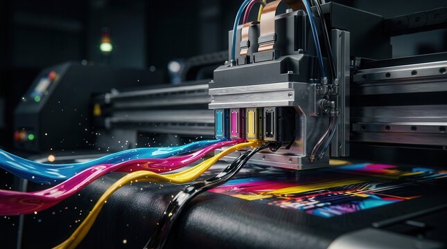 Professional plotter and large format printer using color ribbons for high quality printing services.