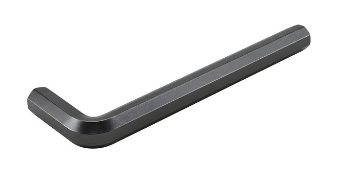 Black L-Shaped Hex Key Wrench Isolated on Transparent Background