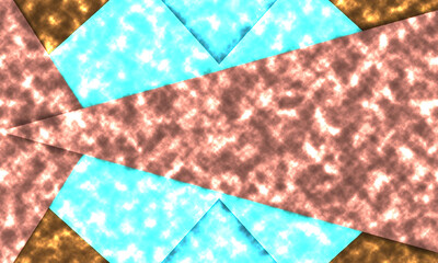Fototapeta premium Hexagonal mosaic pattern with turquoise and gold tones