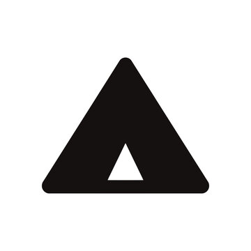 Minimalist black tent icon symbol for outdoor camping interface