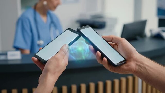 Peer to peer NFC transfer peer nfc transfer smartphone mobile clinic