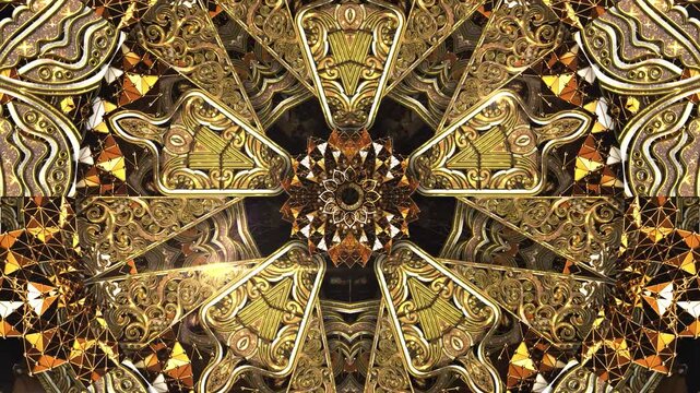Javanese Ornaments Kaleidoscope Background Animation Video