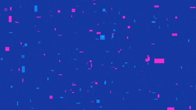 青色とピンクのフラットデザインのアブストラクト　少なめ・ゆっくり前進　ループ