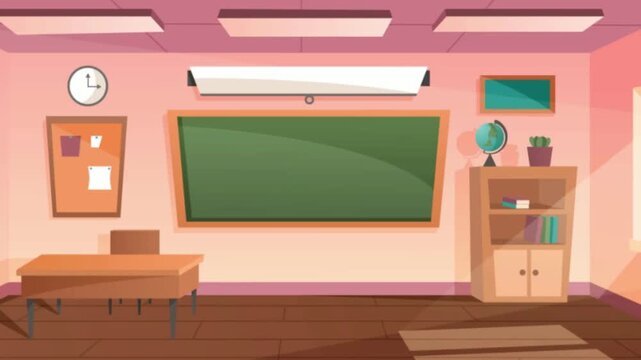 classroom with blackboard