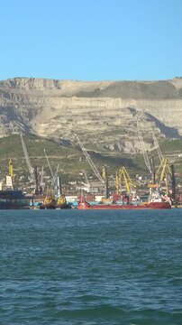 Cargo Ships in Novorossiysk Harbor