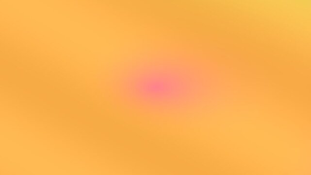 Vibrant yellow and orange abstract gradient background featuring a soft pink glowing center highlight, smoothly shifting in full frame view to create a warm and energetic modern backdrop.