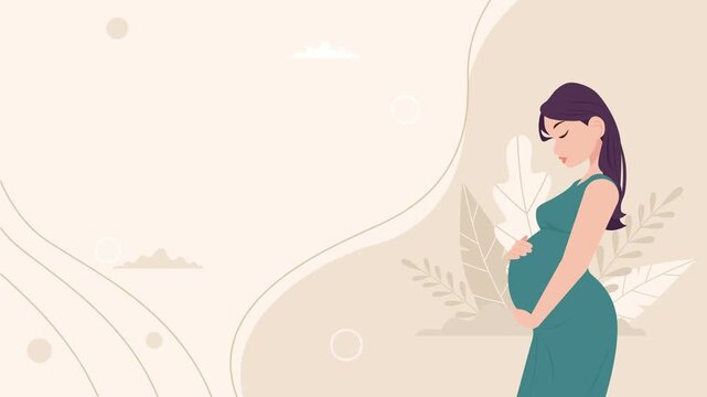 Pregnant woman motion graphics animation