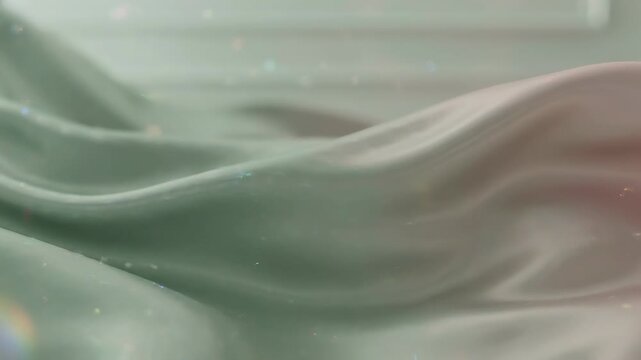 Sage Green and Blush Pink Liquid Silk Texture with Diffused Ambient Lighting