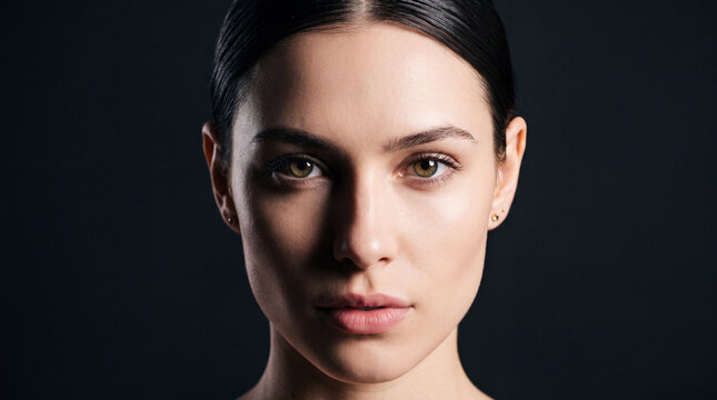 Smoldering woman portrait with dramatic side lighting