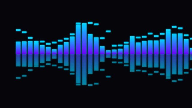 Dynamic Blue Audio Spectrum Visualizer Animation Loop.