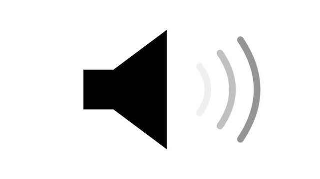 Animated Speaker Icon Showing Volume Levels Increasing and Decreasing.