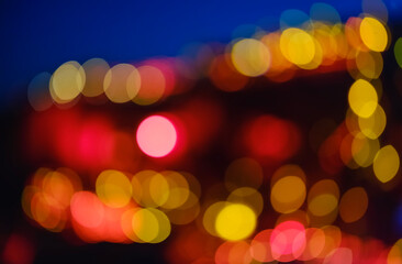 Fototapeta premium Abstract colorful night bokeh lights with soft focus and glowing effect