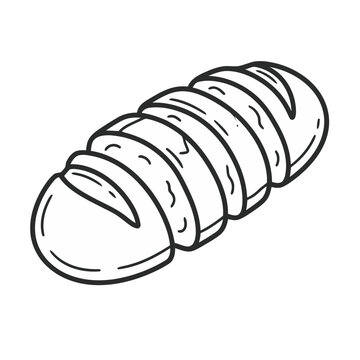 Sliced Loaf of Bread Line Art