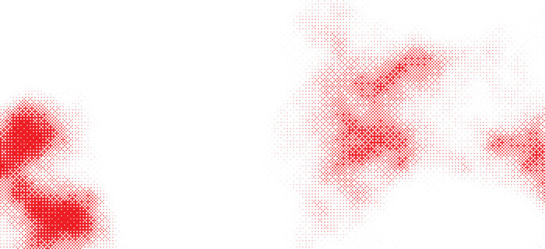 Red bitmap pixel texture featuring a fading dither gradient, 8-bit halftone pattern and retro raster effect. Vector backdrop for arcade games, posters and digital graphics.