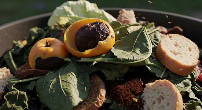 Fresh gourmet garden salad with citrus and artisan bread vegetable nutrition