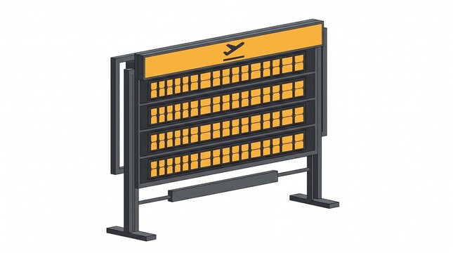 Isometric vector illustration of a sports scoreboard display panel with stadium board