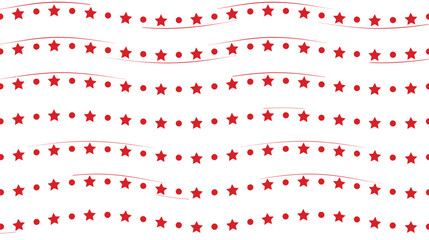 Obraz premium Red Star Pattern with Wavy Lines: Seamless Decorative Background for Graphics and Design.