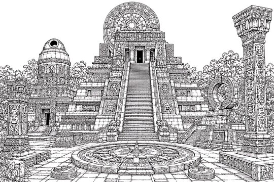 Mesoamerican temple, temple of the stars, Mesoamerican architecture, ancient temple, Maya civilization, Aztec civilization, ancient civilization, stepped pyramid, pyramid temple, celestial temple, ast